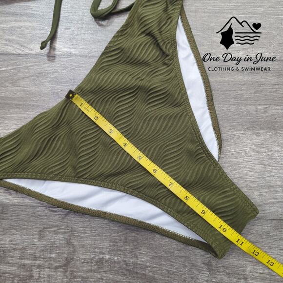 Zaful Textured Bandeau Halter Bikini Swimsuit Size XL - Picture 3 of 4